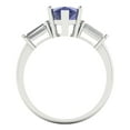 thumbnail image 4 of Three-Stone Engagement Ring for Women - 2.5ct Simulated Tanzanite in 18K White Gold Promise Ring, 4 of 6