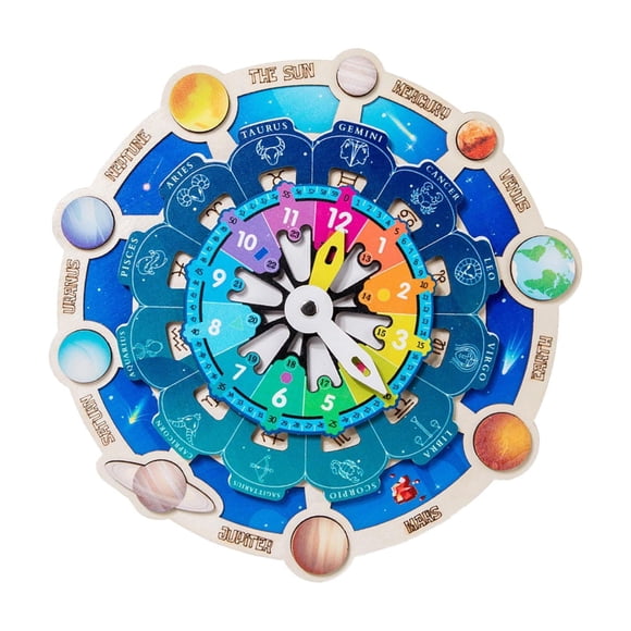 Xingzhi Round Space Planets Jigsaw Puzzle Toys Preschool for Baby Toddler Girls Boys