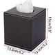 thumbnail image 4 of Funda cuadrada de cuero para caja de pañuelos: elegante soporte para caja de pañuelos con parte inferior magnética, cómoda, mesita de noche, mesa, encimera, hogar, oficina, coche, marrón, 4 of 5