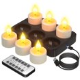thumbnail image 1 of PChero 6PCS Rechargeable Flameless Candles Flickering with Remote Timer & USB Charging Base, 3D Wick Led Tea Lights Candles Battery Operated for, 1 of 9