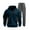 Blue, variant on Ahabrexf Coat Set, Men's Solid Color Sports Zipper Pockets Long Sleeve Hooded Top and Bottoms