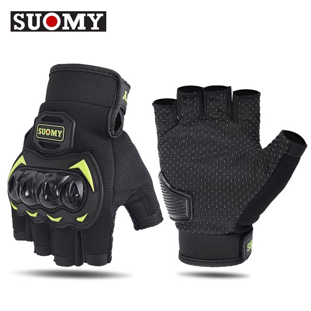 SUOMY GUANTES DE MEDIO dedo para motocicleta, antideslizantes, a prueba de golpes, para carreras de Motocross, sin dedos, para verano