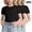 Black, variant on SGFCWSX Girls T Shirt 3 Pack Ribbed Knit Short Sleeve Crew Neck Cropped Slim Fit Casual Soft Basic Kids Daily Wear Tee Tops Pink Size 10