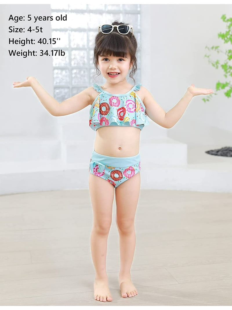 Toddler Baby Girl Swimsuit Two Piece Bathing Suit Sleeveless