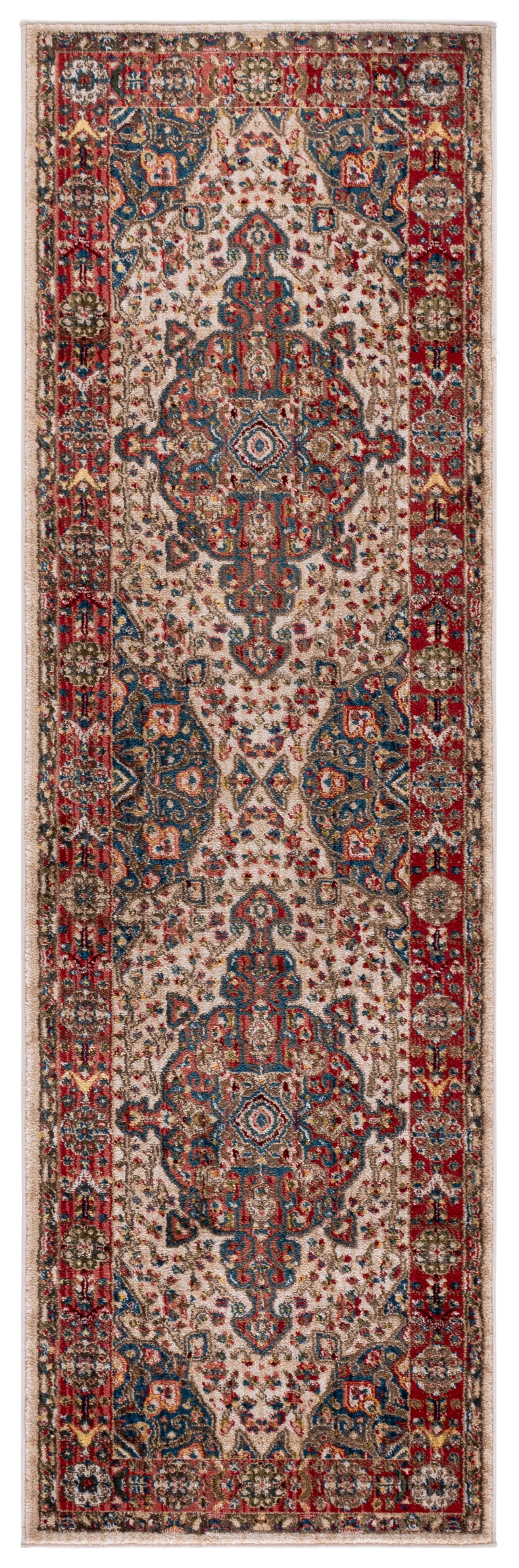 Safavieh Kashan Pema Oriental Runner Rug, Ivory/Blue, 2'6" x 12'