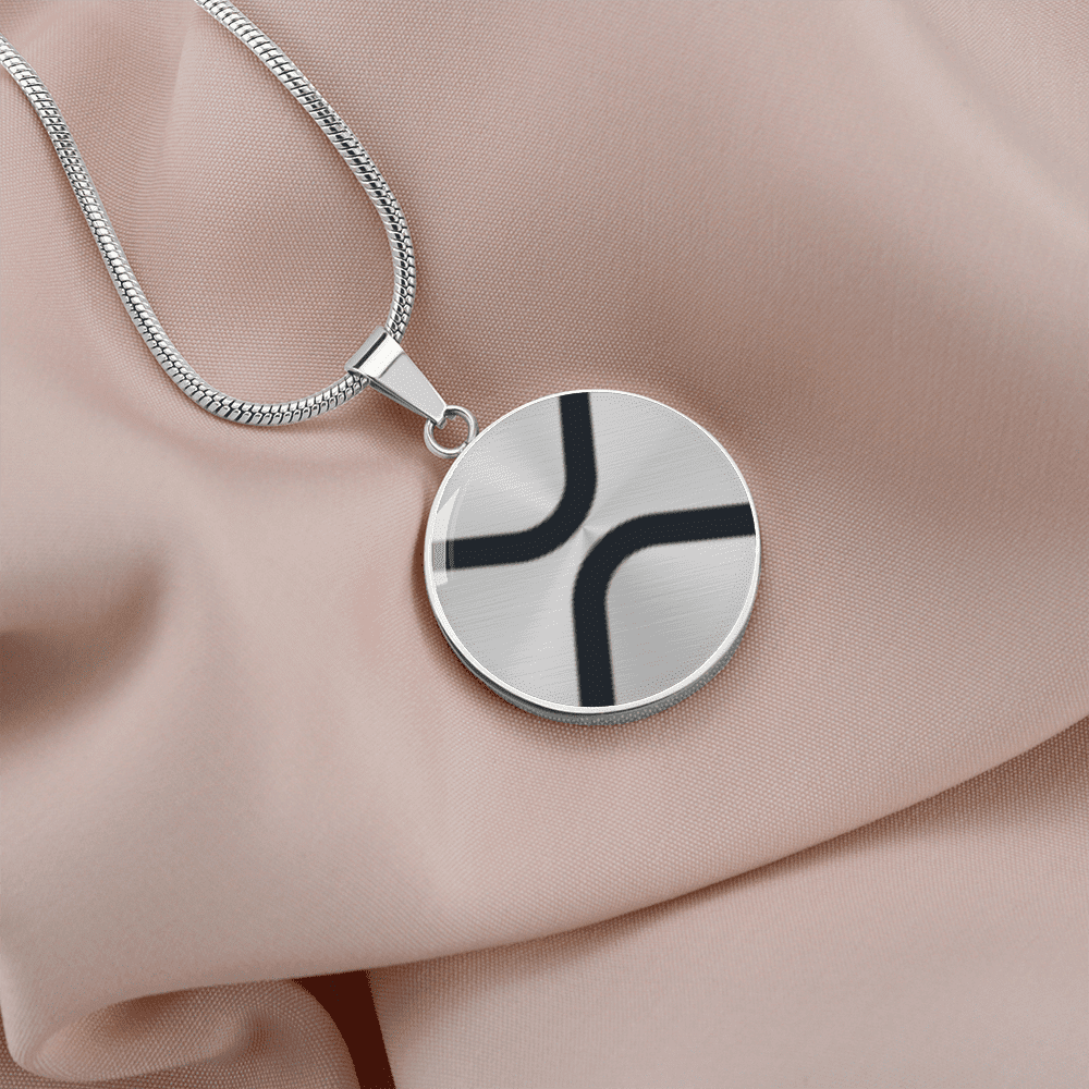 Ripple (XRP) Circle Necklace Stainless Steel or 18k Gold 18-22