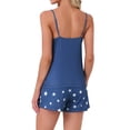 thumbnail image 3 of INSPIRE CHIC Womens Pajama Set Lace Trim Start Print V Neck Sleeveless Tank with Elastic Waist Shorts 2 Piece Lounge Sets S Navy, 3 of 6