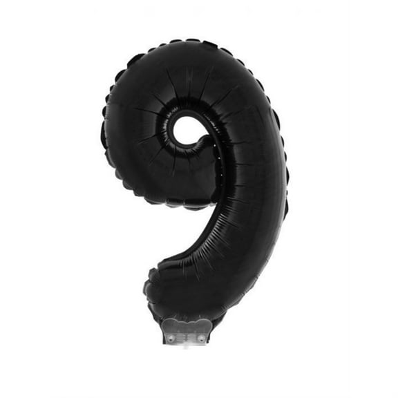 Balloon-Foil on Stick-Number 9-16" Black