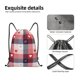 thumbnail image 4 of Fotbe Heart Plaid Bolsa Mochila con Cordón Estampada, Bolsa de Gimnasio Deportiva, Bolsa Cinch, Bolsa con Cordón para Hombres y Mujeres-Small, 4 of 6