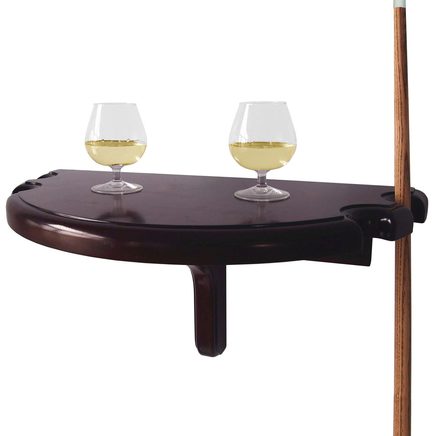 Hathaway Premium Half Moon Wall Shelf - Mahogany Finish