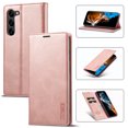thumbnail image 1 of SaniMore for Samsung Galaxy S23 Plus 2023 Case, Prumiem PU Leather Wallet Kickstand Cover Magnetic Flip Design Card Slots Shockproof Anti-drop TPU Full Body Protective Shell For Galaxy S23 Plus, Pink, 1 of 8