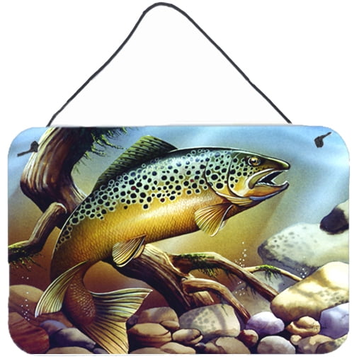 Carolines Treasures PTW2038DS812 Brook Trout Wall or Door Hanging Prints  8x12 multicolor