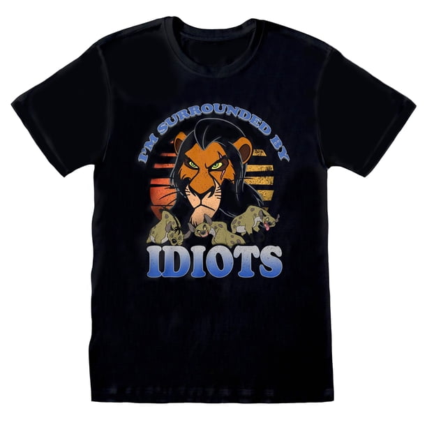 The Lion King - Camiseta Surrounded By Idiots para Adultos Unisex (Negro)