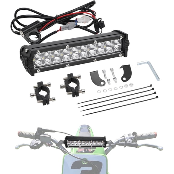 Dirt Pit Bike LED Light Bar Waterproof Plug Play 60W 2500Lm Driving Light Kit 7/8" Handlebar Universal for CRF XR RM KX KLX TTR PW SSR Apollo TAO SDG Motorcycle