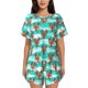 thumbnail image 1 of Balery Lobsters Of Turquoise Waves Conjunto de Pijama para Mujer con Estampado, Dos Piezas de Manga Corta y Shorts, Ropa de Dormir Suave con Cuello Redondo y Bolsillos-Small, 1 of 6