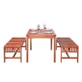 thumbnail image 1 of Vifah Malibu 3 Piece Wood Patio Dining Set, 1 of 3