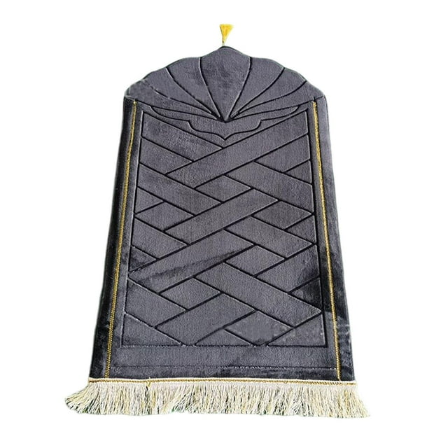 mmirethe Stylish Soft Muslim Carpet Area Rugs Eid Wedding Birthday Present Black 65 x 110cm 1Set