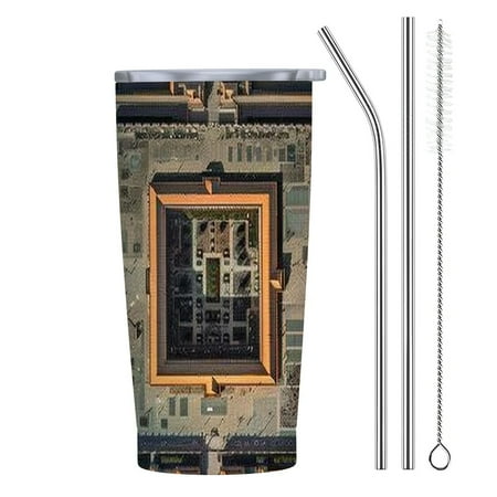 

Facannap Cityscape 20oz Stainless Steel Car Tumbler with Straw Thermal Insulation Gift for Men Women Dad Mom 20oz