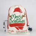 thumbnail image 1 of D2379 Gran oferta bolsa de lona con cordón grande con estampado de renos sacos de Papá Noel bolsas de regalo de Navidad, 1 of 4