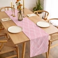 thumbnail image 3 of Pink White Stripes Table Runner - 120 Inch Long, Kitchen Dining Table Runner Dresser Scarves, Simple Geometric Modern Monochrome Farmhouse Decor for Coffee Tables Wedding Party Banquet, 3 of 8