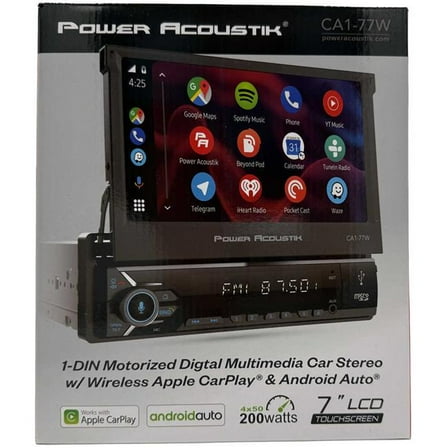 Power Acoustik CA1-77W 7" Digital Media Receiver w/ Apple CarPlay & Android Auto
