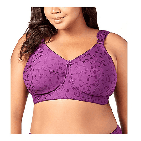 

ELILA Aubergine Jacquard Softcup with Cushioned Straps Bra US 36F UK 36E NWOT