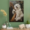 thumbnail image 2 of Great Pyrenees Cute Dog Harp Stretched Canvas Size 8x12 – Retro Great Pyrenees Dog Batter in Action With Harp for Themed Living Room, 2 of 5