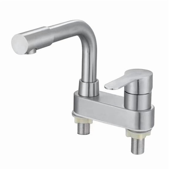 Bathroom Basin Faucet Tap Sink Faucet Deck Mounted Dual Hole Stainless Steel ,Tankless Design