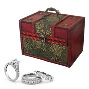 Rvaymup European Style Wooden Trunk for Collectibles Home Decoration and Small Objects