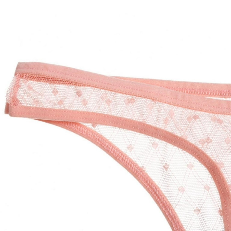 Popvcly 3 Pack Sexy Mesh Panties for Women G-String See Through Thongs  Underwear Low-waist Hipster Panties 