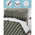 thumbnail image 4 of Sage Green Black Plaid Summer Quilt Set Queen Size,Soft Quilted Bedding Set with 2 Pillow Shams,Vintage Star Buffalo Check Rustic Lightweight All Season Bedspread Coverlet for Bedroom 90"x96", 4 of 6
