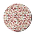 thumbnail image 1 of Paisley Mouse Pad for Computers, Style Rose and Swirled Floret Buds Bohemian Lady Feminine Art Print, Round Non-Slip Thick Rubber Modern Gaming Mousepad, 8" Round, Red and Pale Pink, by Ambesonne, 1 of 2