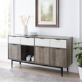 thumbnail image 2 of Baltic 60" Asymmetrical 2-Drawer Sideboard in Faux White Marble/Gray Wash, 2 of 8