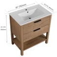 thumbnail image 3 of Bathroom Vanity with Sink and 2 Soft Close Drawers, 30 Inch Bathroom Vanity, Freestanding Bathroom Vanities with Metal Handle for Apartment, Oak with White, 3 of 9