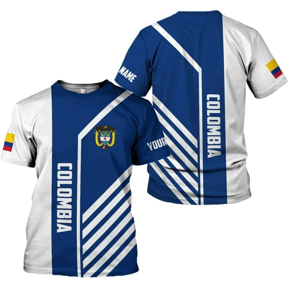 Personalized Colombia Shirt Custom Colombia Flag Shirts for Men Women, Colombian Pride T-Shirt, Colombia Tshirt (Style 3) (S)