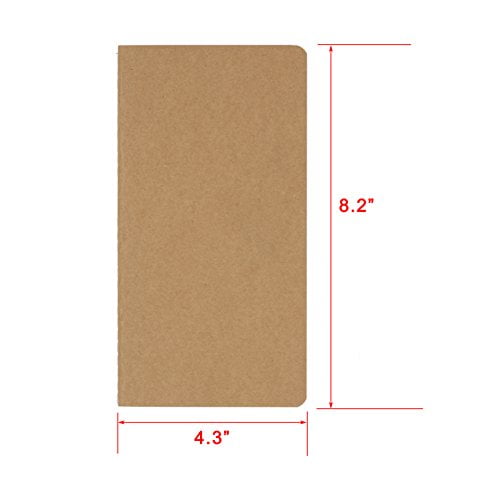100gsm 60 Pages/ 30 Sheets 100gsm 210 mm x 112 mm Unlined Travel Journal Set With 3 Notebook Journals for Travelers Kraft Brown Soft Cover H5 Size 
