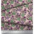 thumbnail image 3 of Soimoi Poly Georgette Fabric Leaves & Floral Block Printed Craft Fabric by The Yard 52 Inch Wide, 3 of 3