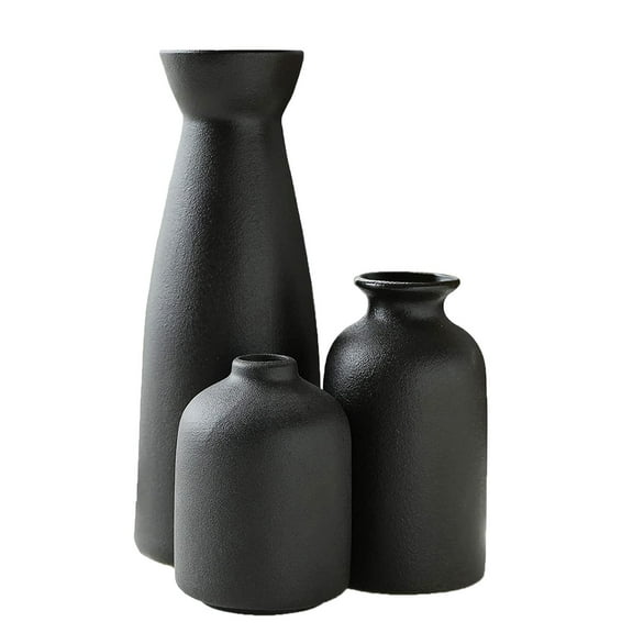Flower Vase Promotion Sale! Nomeni Ceramic Vase Set Decoration Household Living Room Flower Arrangement Modern Flower Apparatus Three Piece Set White Vase Decoration, Home Decor Clearance Sale Black