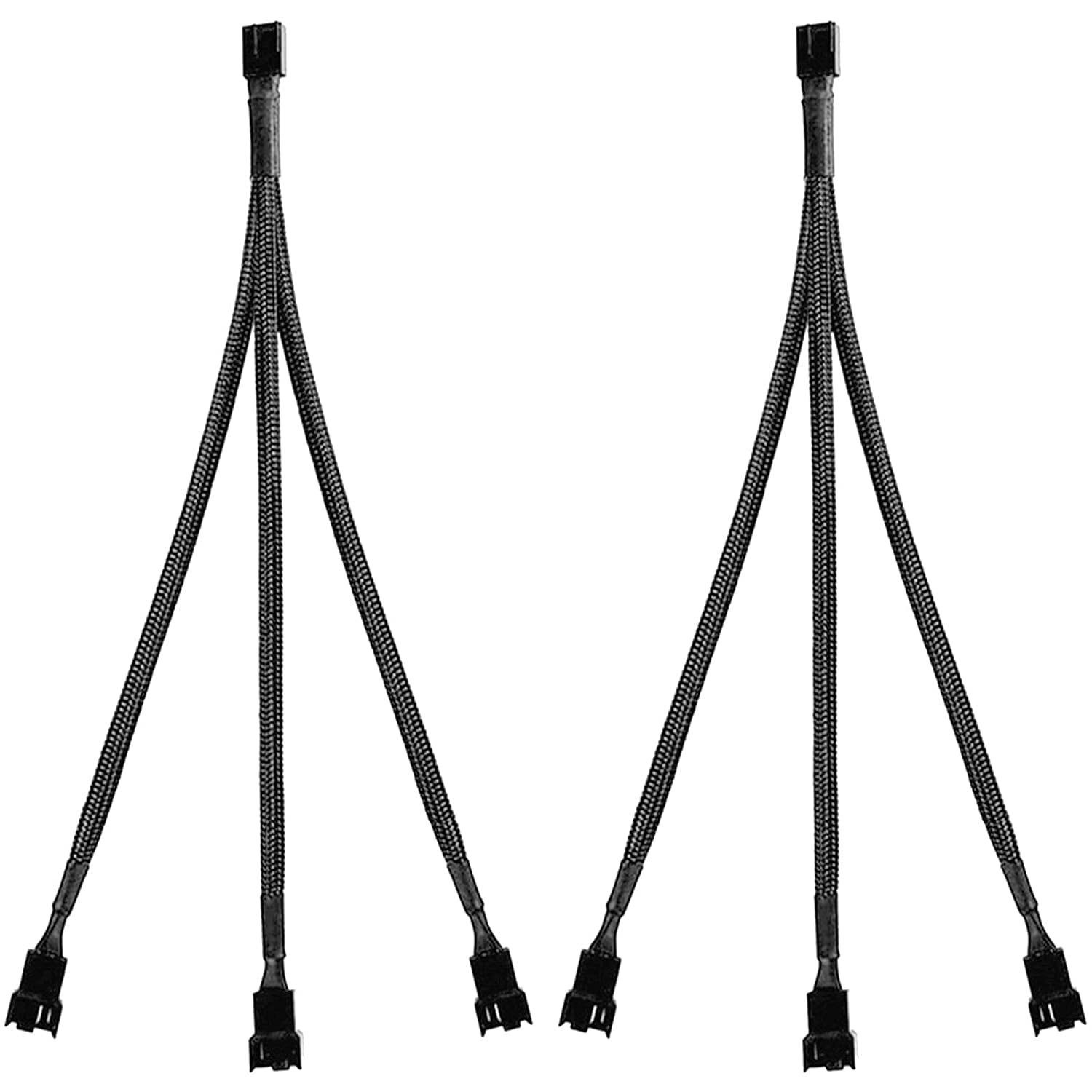 Cables Divisores Para Ventilador De PC (Pack De 5) - Hembra 3 Pines A 2 Machos 3 Pines, 14cm, 26AWG
