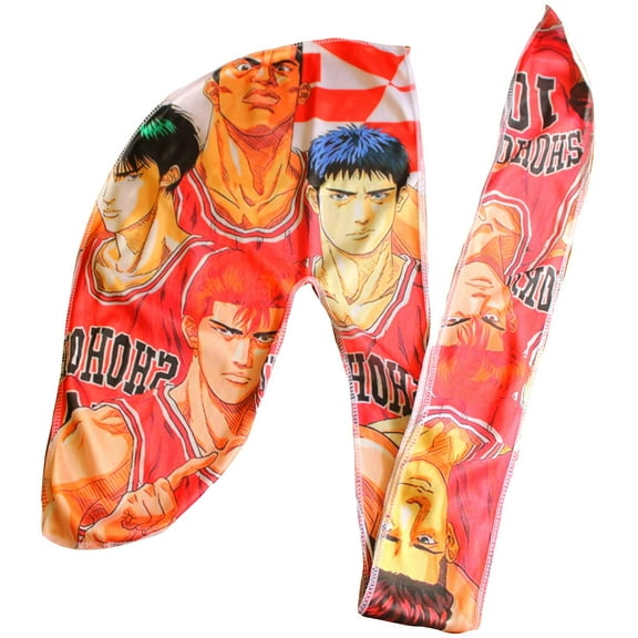 FOR KINGS. BY KINGS CROWN LMTD SUPPLY Art Silky Design Anime Durag - S Dunk 360 Wave Du Rag with Long Wide Tails and Quadruple Stitching, Comfy Satin Fabric