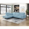 thumbnail image 2 of Lexicon Giselle Leather 2-Piece Sectional with Left Side Chaise in Blue, 2 of 16