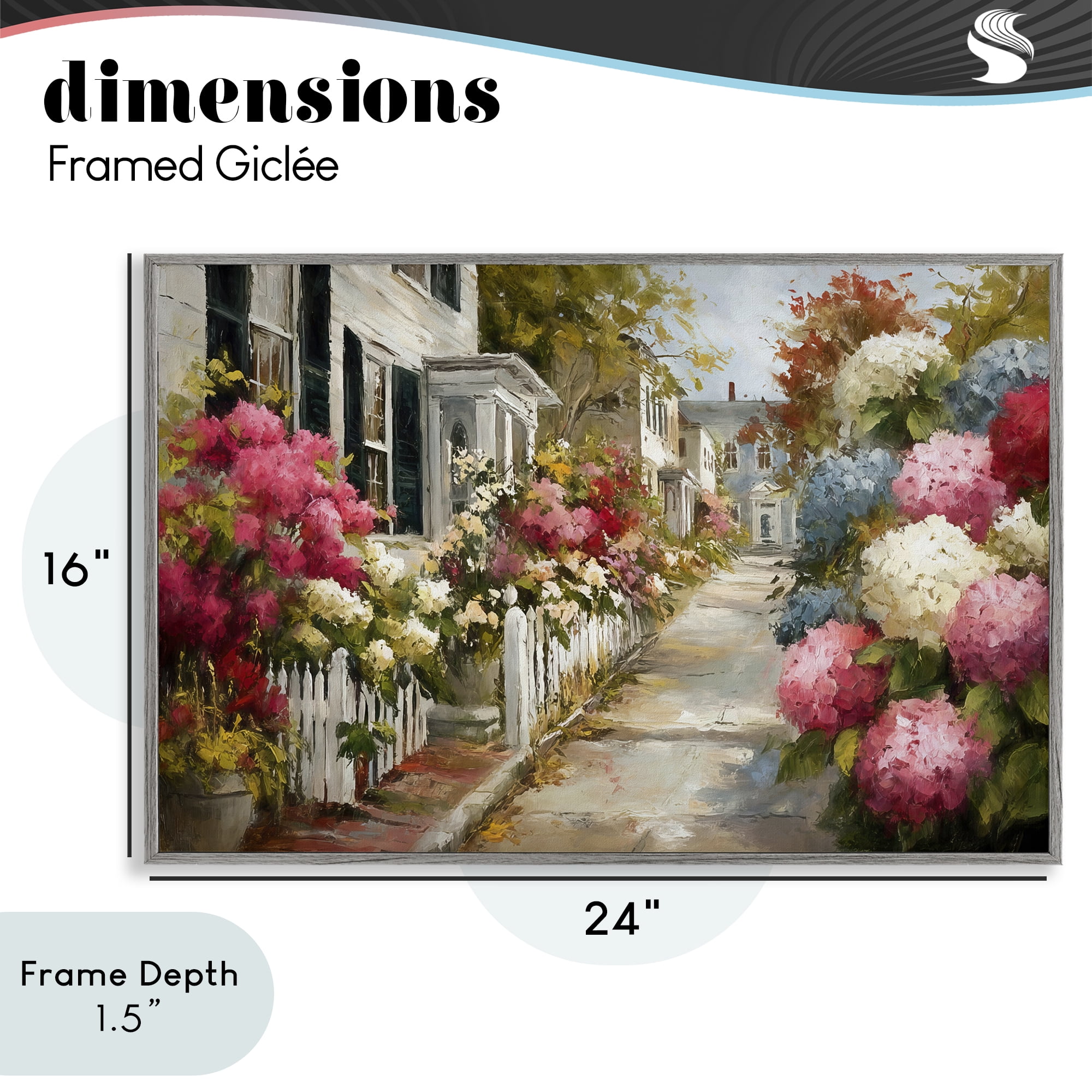 Stupell Industries Faded Shutters & Bursting Blooms Gray Framed Giclee Art, design by Tina LeCour