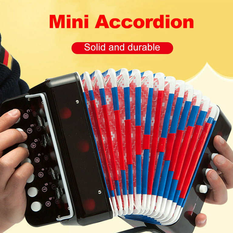 Dcenta Kids Accordion Toy 10 Keys Buttons Mini Accordion Musical Instruments for Children, Kids, Toddlers, Beginners, Blue