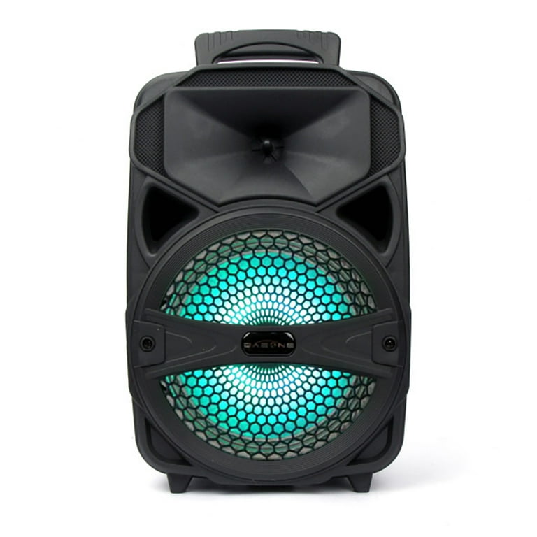 mayceyee Bluetooth Speaker with FM Radio, Rechargeable Portable Speaker  with Led Light Flash, USB and Micro SD Card Input and AUX-in, Stero  Wireless
