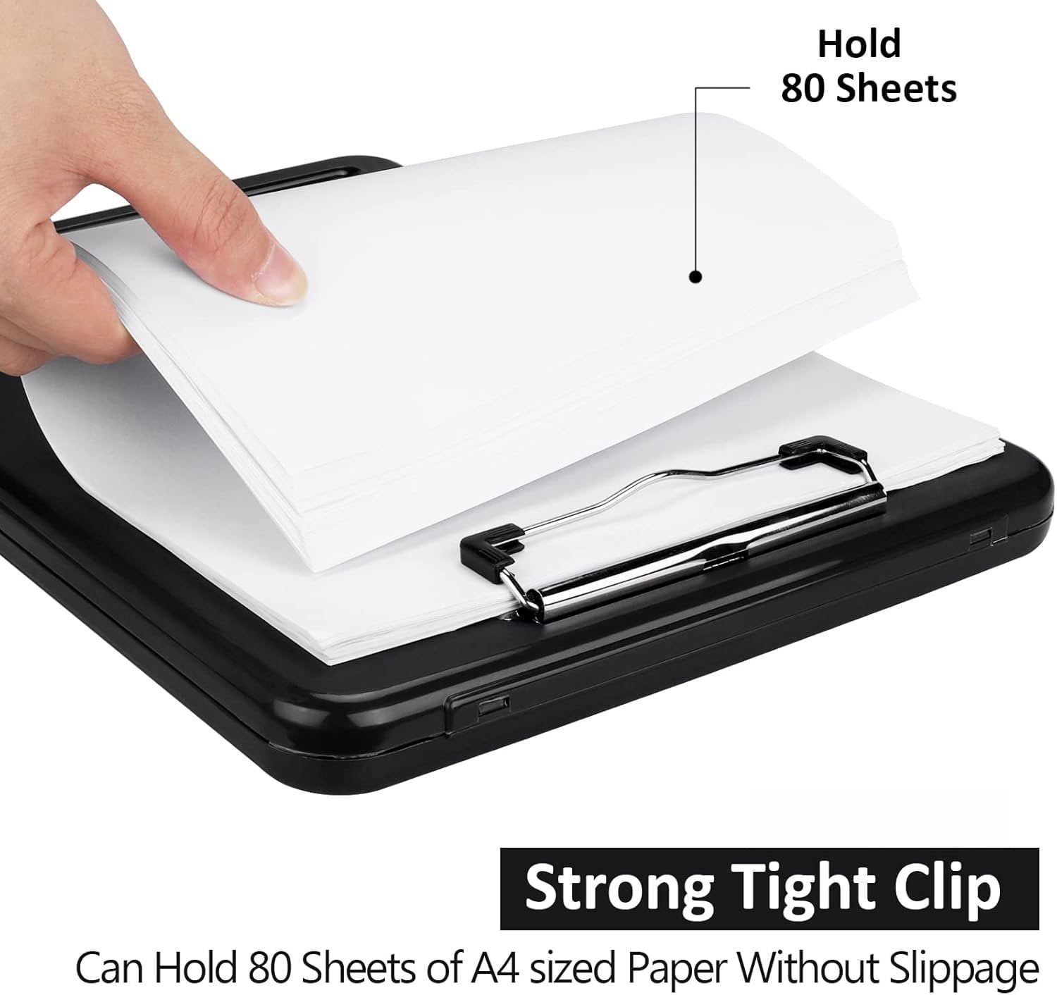 Clipboard with Storage,Storage Clipboard with Clip,Clipboards Foldable for Nurse,for 8.5x11 Paper Clip Boards,A4 Clipboards Case with Smooth Writing for Office Supplies Clip Board Case-Black