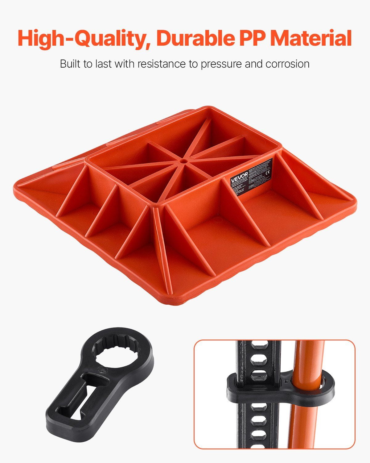 7000lbs High Lift Jack Ground Base Plate & Handle Storage, Large 11.6 Inch Square Anti-Sink Support Stand, Universal Fit for Off-Road Recovery and Agricultural Jacks - Red