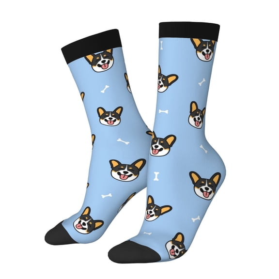 Vsdgher Corgi Dog Crew Socks for Men & Women, Breathable Casual Athletic Ankle Socks