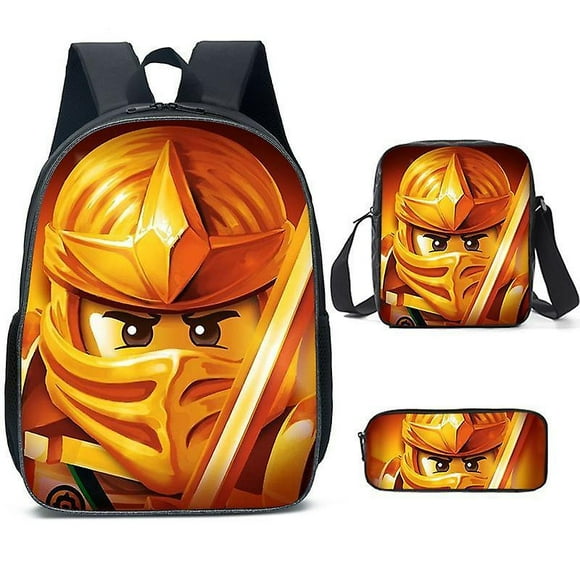 Cartoon Ninja Lego Children'S Backpack Primary And Secondary School Students Large Capacity Leisure Schoolbag Three-Piece Set 3 -WEVALLEY
