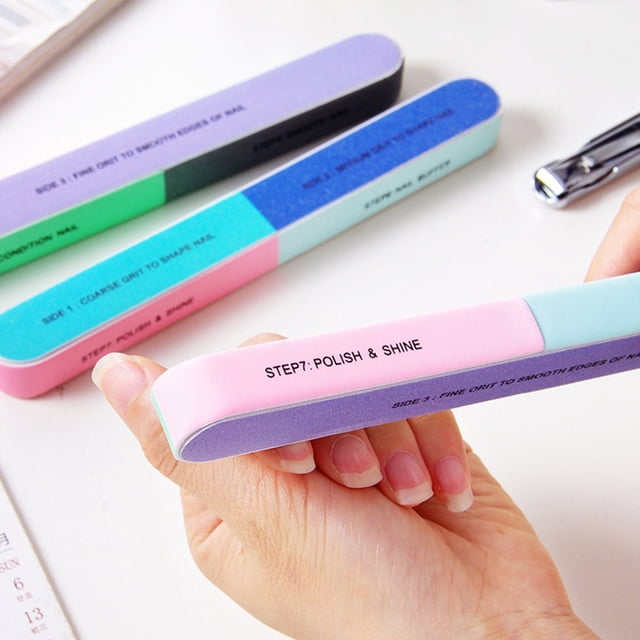 MKHSQHDG Today's Deals Creative Printing Nail File Sanding Sand Six-Sided Polishing File Nail Tool