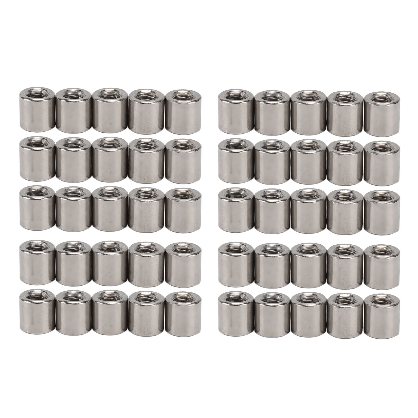 Female Thread Coupling Nuts, Round Coupling Nut Stable Connection 50PCS